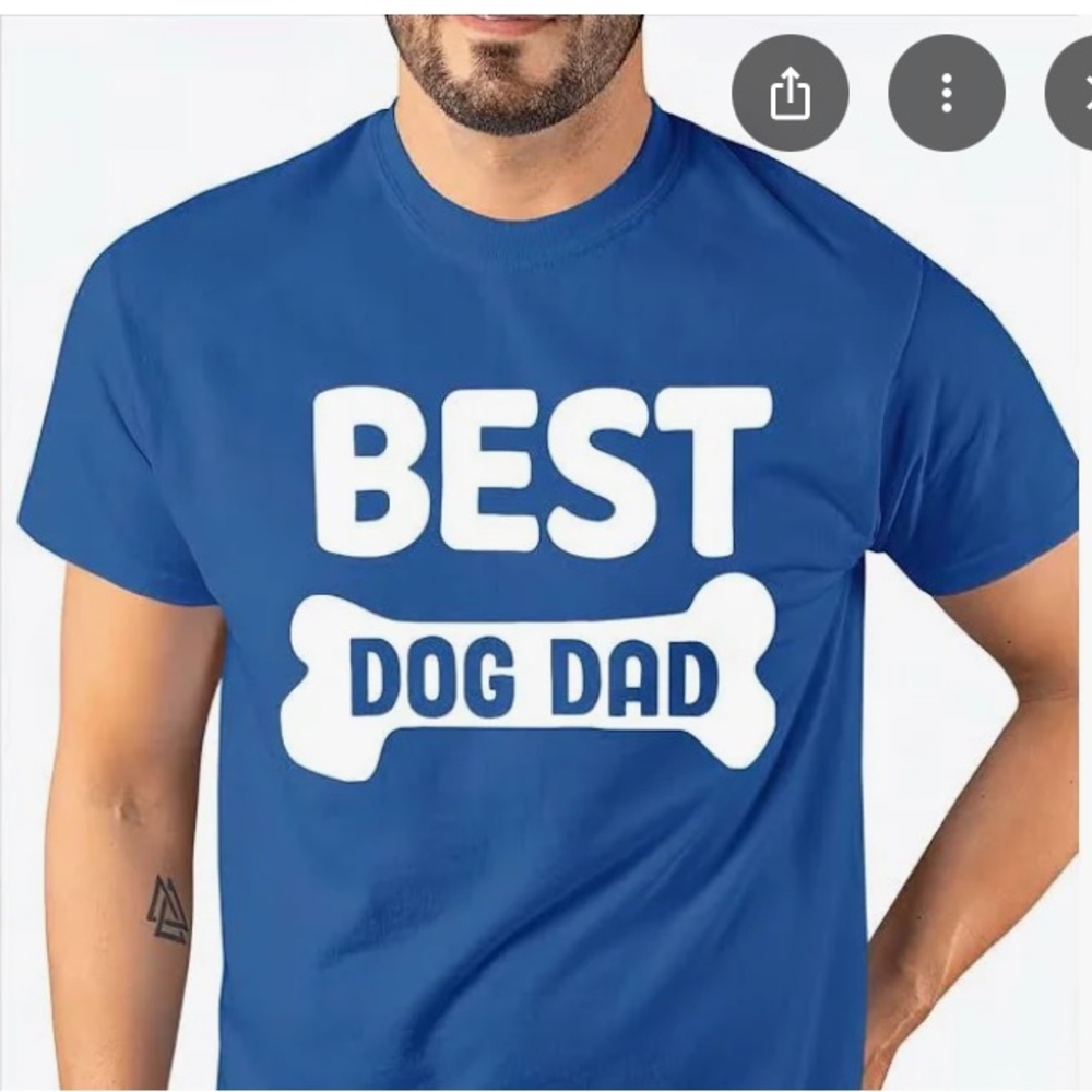 Well Worn Best Dog Dad Tshirt Blue size large cotton polyester
